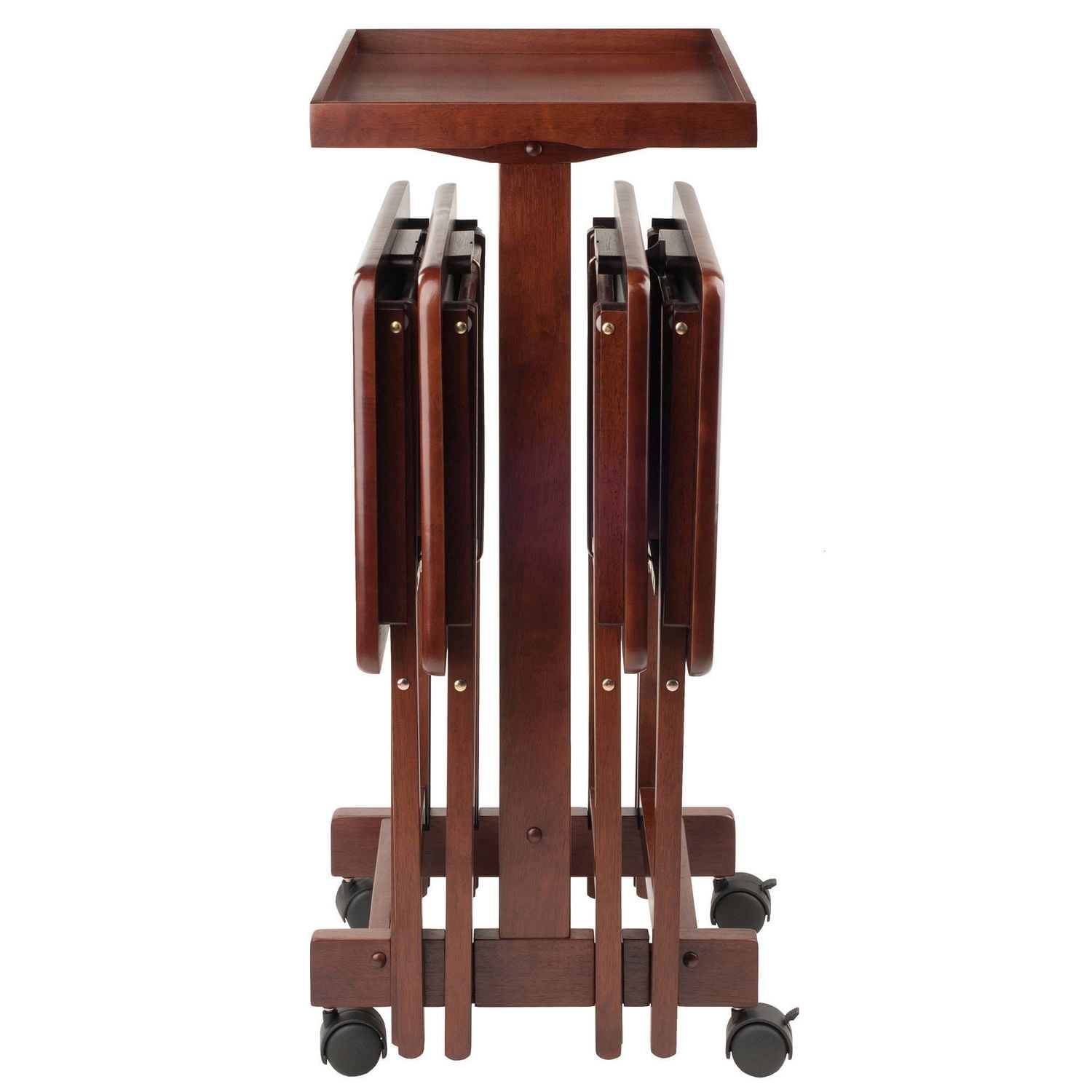 Isabelle Ensemble de tables à collations 6 pièces Noyer