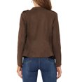 thumbnail image 3 of INSPIRE CHIC Women's Faux Suede Open Front Long Sleeve Button Decor Steampunk Jacket S Coffee, 3 of 6