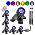 thumbnail image 2 of Graflsoa Remote-Controlled RGB LED Aquarium Light with IP68 Waterproof, 6-Pack for Fish Tank, Garden, and Pool, 3 Timer Settings, 2m Cable, US Plug Options, 2 of 6