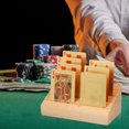 thumbnail image 2 of Playing Card Holder Wooden Playing Card Display Holder Tabletop Decks Display Stand Sloped Slotted Gaming Card Display Holder, 2 of 8