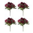 thumbnail image 1 of Xingzhi 4pcs/set Good Hand Feeling Artificial Flowers With Good Texture For Sensory Delight Silk Home Decoration For DIY Red 1Set, 1 of 6
