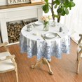 thumbnail image 2 of Spring Summer Tablecloth 60×60 Inch Round, Wild Flowers Floral Blue Washable Seasonal Table Cover for Party Picnic Dinner Decor, 2 of 6