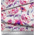 thumbnail image 2 of Soimoi Pink Rayon Fabric Leaves & Floral Decor Fabric Printed BTY 42 Inch Wide, 2 of 3