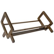 MesaSe Wood Tilting Bookcase in Living Room/Home/Office Desktop Book Shelf Organizer Bookshelves Storage Rack for CDs/Magazine/Books Display (Coffee  19.69”-L)