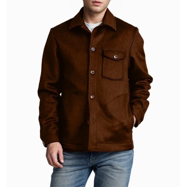 DecSea Mens Casual Shacket Twill Button Down Shirt Jacket Long Sleeve Lightweight Jacket