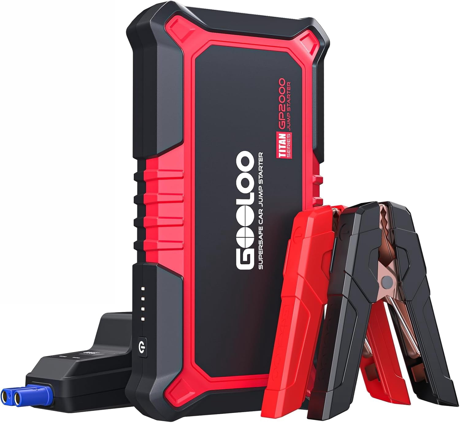 GOOLOO Car Jump Starter,2000A Peak 12V GP2000 Portable Jumper Pack for Up to 8.0L Gas and 6.0L Diesel Engines, Auto Lithium Battery Booster Power Bank SuperSafe