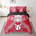 thumbnail image 2 of YST Ensemble de Douillette Simple 7 Pcs, Sac de Literie Réversible Toutes Saisons Simple, Ensemble de Literie Simple Ultra Doux avec Douillette de Baseball, Drap Plat, Drap-Housse, Taies d'Oreiller, Couvre-Oreillers, Cincinnati, 2 of 5