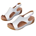 thumbnail image 2 of Cameland Summer New Foreign Trade Large Size Wedge With Fish Mouth Solid Color Large Size One Line Buckle Beach Sandals, 2 of 7