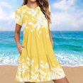 thumbnail image 2 of Weiqiqre Robes pour Femmes Été Décontractées à Manches Courtes Col Ras du Cou Robes T-Shirt Amples Évasées Mini avec Poches, 2 of 5