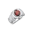 thumbnail image 3 of RYLOS Bagues pour Femmes Bague en Argent Sterling Solitaire Pierre Précieuse Ovale 9x7 mm avec Anneau Fini Satin Grenat de Janvier Bijoux Taille 6, 3 of 7