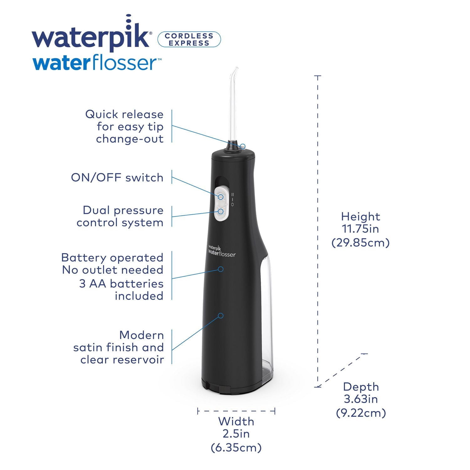 Hydropulseur noir sans fil Waterpik Express