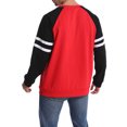 thumbnail image 4 of Xingqing T-Shirts à Manches Longues Raglan pour Hommes, Chandail en Molleton Col Rond Décontracté, Chandail Ample, Chemises Athlétiques Rouge Noir m, 4 of 5