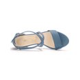 thumbnail image 4 of BLISSFUL STEP Women's Open Toe Cross Strap Mid Block Heel Sandals Haze Blue 8, 4 of 7
