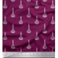 thumbnail image 1 of Soimoi Modal Satin Fabric Leaves & Floral Block Print Fabric by Yard 42 Inch Wide, 1 of 3