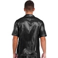 thumbnail image 2 of Miaeowve Mens Shiny Sheer Top PVC Leather Wet Look Glossy T-Shirt for Halloween Beach Pool Rave Party Black S, 2 of 5