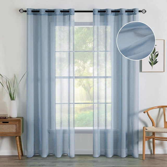 Panels Terracotta Semi Sheer Window Curtains Boho Grommet Top Window Voile Drapes/Treatment Linen Textu Panels for Bedroom Living Room Rust Retro Fall Modern Decor (X es)
