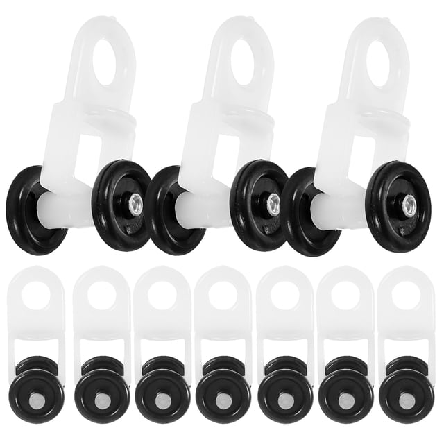Miangastore 20pcs Ceiling Curtain Track Pulleys Curtain Track Rollers Drapery Rail Sliding Glider for Windows
