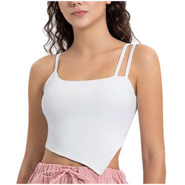 cfhntfmh Soutiens-Gorge de Sport pour Femmes Doux Extensibles à Maintien Élevé Bretelles Spaghetti Soutiens-Gorge Mode Fente Latérale Entraînement Athlétique Camisole de Base