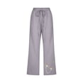 thumbnail image 5 of Simua Linen Capris for Women Elastic Waist Summer Loose Wide Leg Trousers, 5 of 5