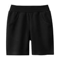 thumbnail image 4 of Zanarzt Clothes Boys Shorts Comfortable Soft Breathable Pocket Drawstring Solid Color Shorts Black,5-6 Years, 4 of 4