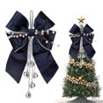 thumbnail image 1 of Christmas Tree Topper Bows, Red Christmas Bows Red and Gold Bows for Christmas Tree Decorations Velvet Ribbon Bows with Baubles for Wreath, Cabinet, Staircase, 1 PC, 1 of 5