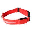 thumbnail image 4 of USB Rechargeable Luminous Pet Collar Neck Glowing Collar Webbing Glowing LED LED Light Flashing Collar with Webbing, Red, S, 4 of 8