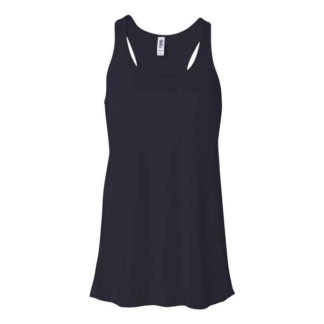 Bella Ladies Flowy Racerback Tank, M, Midnight