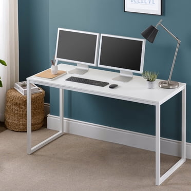 Zinus Jennifer Modern Minimalist Office Desk, 55 inch Multipurpose Computer Workstation or Dining Table for Small Spaces, Vanilla