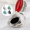 thumbnail image 4 of Girl Alloy Fashion Bohemia Ethnic Style Ring Personalized Wedding Decoration Rings Jewelry Portable Dressing Up Accessory for Blue, 4 of 6