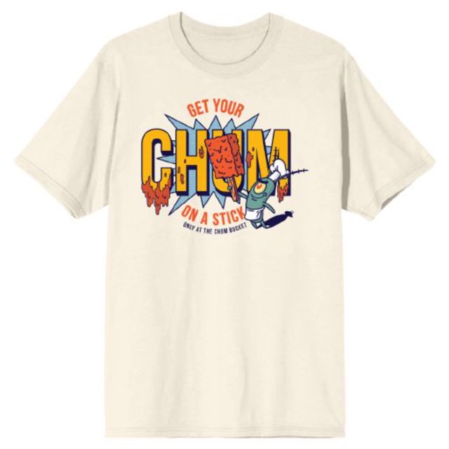 Bob L'éponge T-Shirt Beige Plancton « Get Your Chum on a Stick »