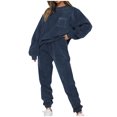 thumbnail image 1 of RKSTN Ensembles 2 Pcs pour Femmes Mode d'Automne Couleur Unie Chandail à Enfiler Poches Survêtements Col Rond Hauts de Sport et Ensembles de Pantalons Longs Ajustés, 1 of 8