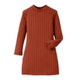 thumbnail image 4 of HXWCHs Robe Ceinturée Filles Coupe Ajustée Robe Moulante Hiver Chaude Extensible Col Roulé Manches Longues Tenue Décontractée pour Tout-Petits et Enfants avec Bronze Doux 8-9 Ans, 4 of 5