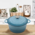 thumbnail image 4 of D Enameled Cast Iron Dutch Oven 7.87 Inch Heavy Duty Pot With Lid for Stewing Braising Baking 7.87X7.87 Inches, 4 of 7