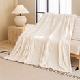 thumbnail image 1 of Imitation Rabbit Fleece Blanket,Double Layer,Thickened Solid Color,Office Nap Blanket,Comfortable,Home Decor,Warmth,Softness,Space Saving,PENDANE,White, 1 of 6