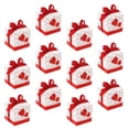 thumbnail image 3 of 50pcs Hearts Design Candy Boxes Square Chocolate Boxes Gift Container with Ribbon for Wedding (Red), 3 of 8