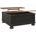 thumbnail image 1 of Pemberly Row Table Basse à Plateau Relevable en Bois Rustique, Noir/brun Vintage, 1 of 1