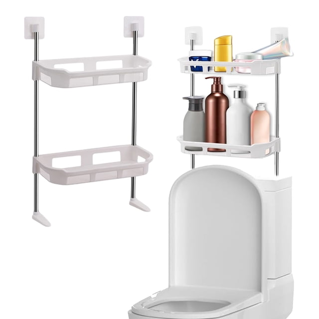 Drppepioner Bathroom Storage & Organization,Over Toilet Storage Rack Self Adhesive Toilet Shelf Bathroom Organizer Shelf Above Toilet Shelf Bathroom Storage Bathroom Shelves Over Toilet Shelf White