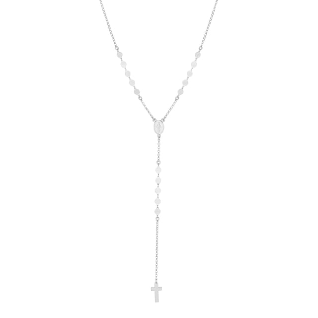 Sterling Silver Religious Cross Chain Necklace, 24"