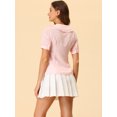 thumbnail image 4 of INSPIRE CHIC Blouse à Boutons Vichy pour Femme à Col Peter Pan avec Volants m Rose, 4 of 5