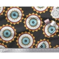 thumbnail image 3 of Soimoi Black Moss Georgette Fabric Marigold Geometric Decor Fabric Printed Yard 42 Inch Wide, 3 of 5