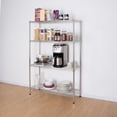 thumbnail image 2 of Hyper Tough 4 Tier Metal Storage Rack, 4-Shelf, 350lbs Loading Capacity, Storage Rack for Laundry, Bathroom, Kitchen etc. Chrome Color, 2 of 7