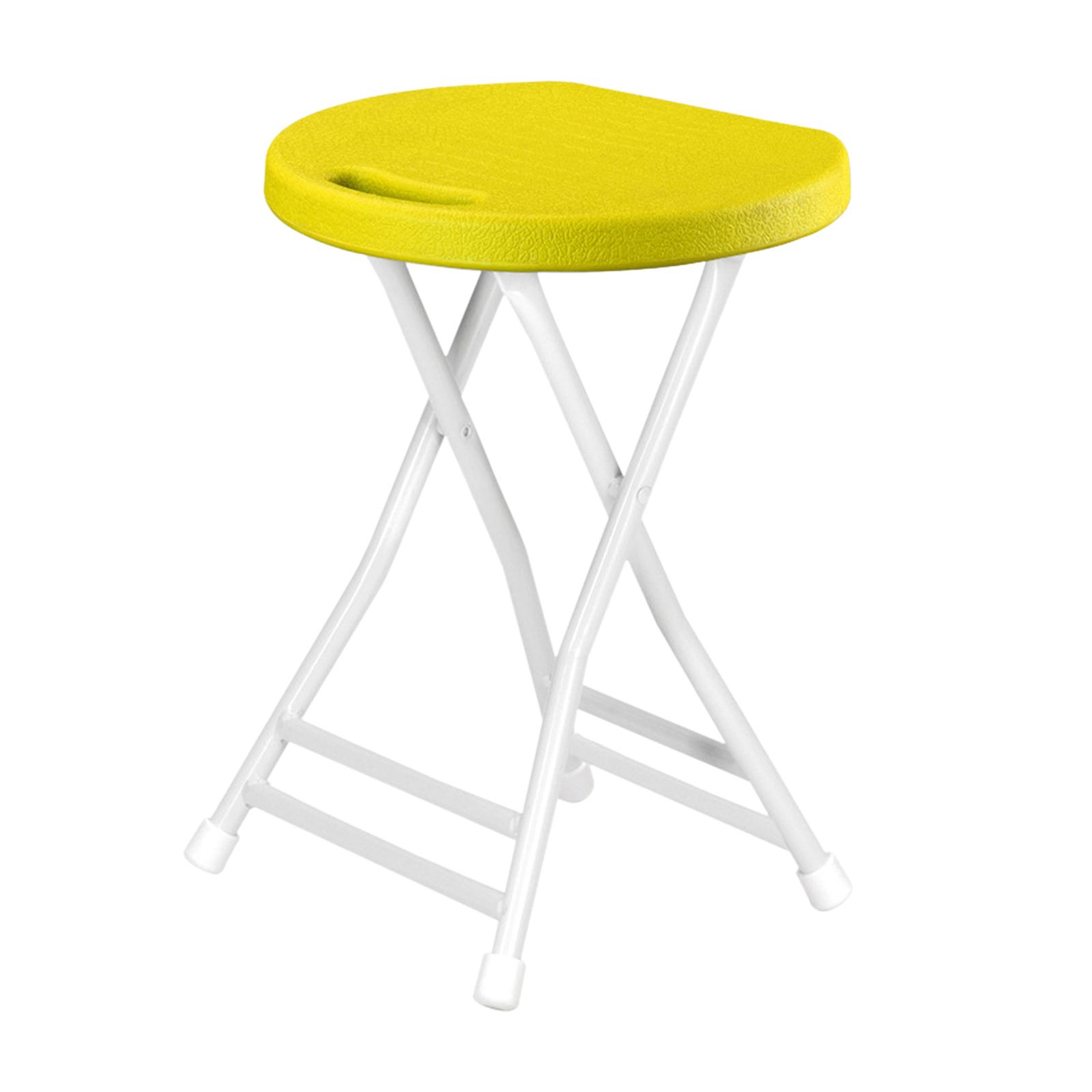 Folding Stool Portable Thickened Furniture High Stool Outdoor Foldable Stool for yellow