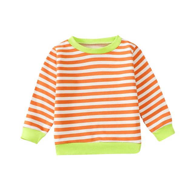 RXIRUCGD T-Shirt à Manches Longues à Col Rond pour Enfants Hommes et Femmes ( Orange, Taille : 100 )