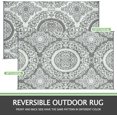 thumbnail image 2 of Outdoor Rug x Outdoor Carpet Reversible Patio Rug for Camping Large Outdoor Plastic Straw Area Rug Portable Geometric Mats for RV Backyard Deck Porch Beach Picnic Teal, 2 of 7