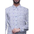 thumbnail image 4 of BESTMAN Chemise en Coton pour Hommes à Manches Longues Imprimée à Col Écarté Chemise Ajustée Formelle, 4 of 5