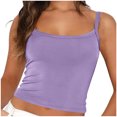 thumbnail image 1 of Birdeem Fashion Women Solid Round Neck Sleeveless Camisole Tank Tops Summer Clothes, 1 of 1