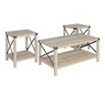 thumbnail image 2 of Walker Edison Metal X 3-Piece Wood and Metal Coffee Table Set in White Oak, 2 of 5