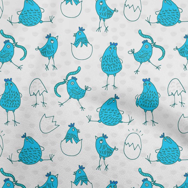 oneOone Rayon Medium Blue Fabric Kawai Sewing Craft Projects Fabric Prints By Yard 56 Inch Wide