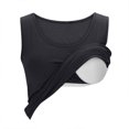 thumbnail image 3 of UPPADA Débardeurs pour Femmes en Modal Rembourré avec Soutien-Gorge Intégré, Col Rond, Camisole Sans Manches avec Soutien-Gorge Sans Armatures, Chandails Ajustés Décontractés, T-Shirt, Grande Taille, Hauts Confortables, Débardeurs pour Femmes 2025 Noir, G, 3 of 6