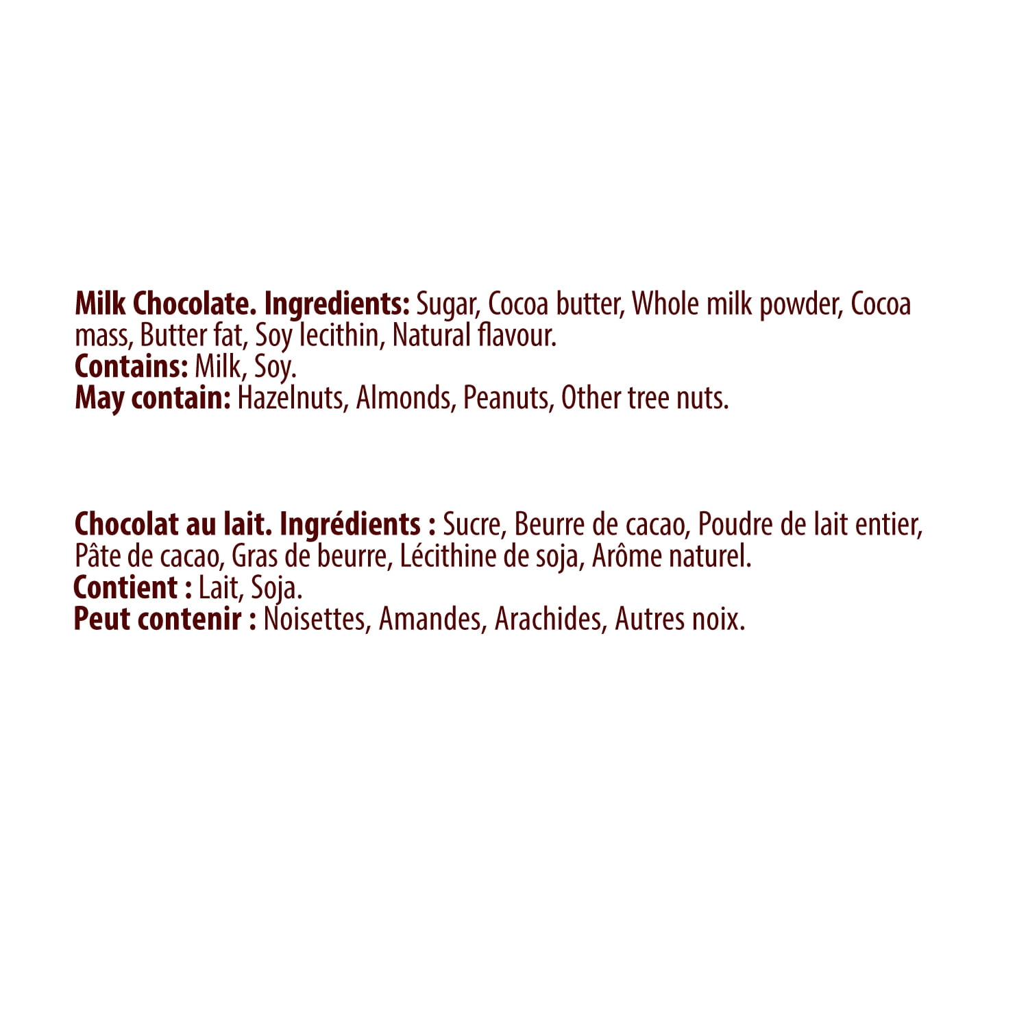 Barres de chocolat merci® - Au Lait